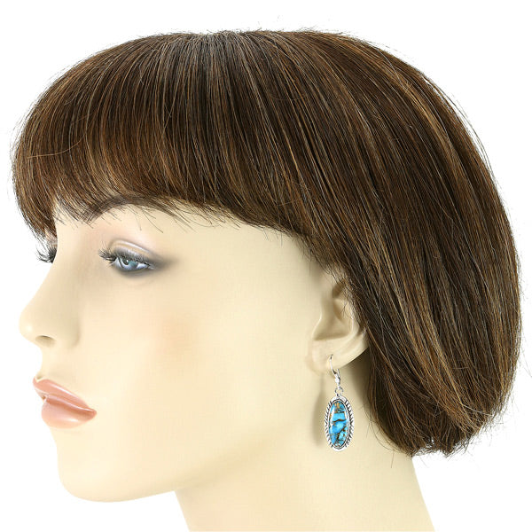 Matrix Turquoise Earrings Sterling Silver E6010-C84