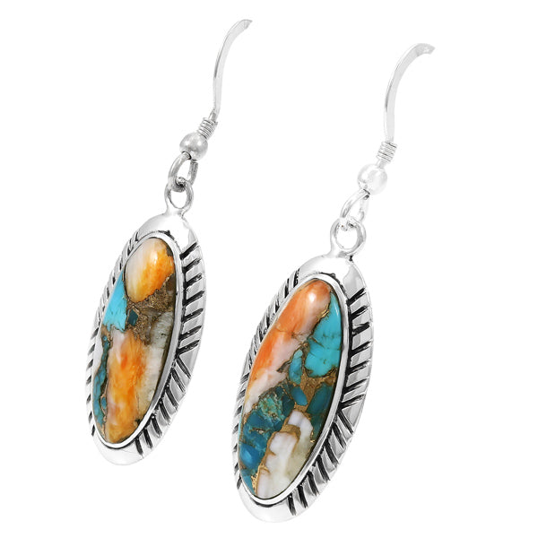 Spiny Turquoise Earrings Sterling Silver Earrings E6010-C89