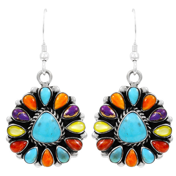 Multicolor Necklace & Earrings Set Sterling Silver NE6011-C71