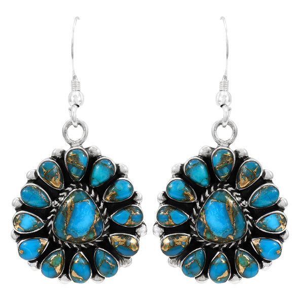 Matrix Turquoise Necklace & Earrings Set Sterling Silver NE6011-C84