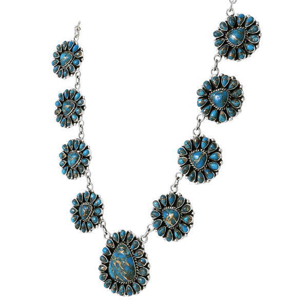 Matrix Turquoise Necklace & Earrings Set Sterling Silver NE6011-C84