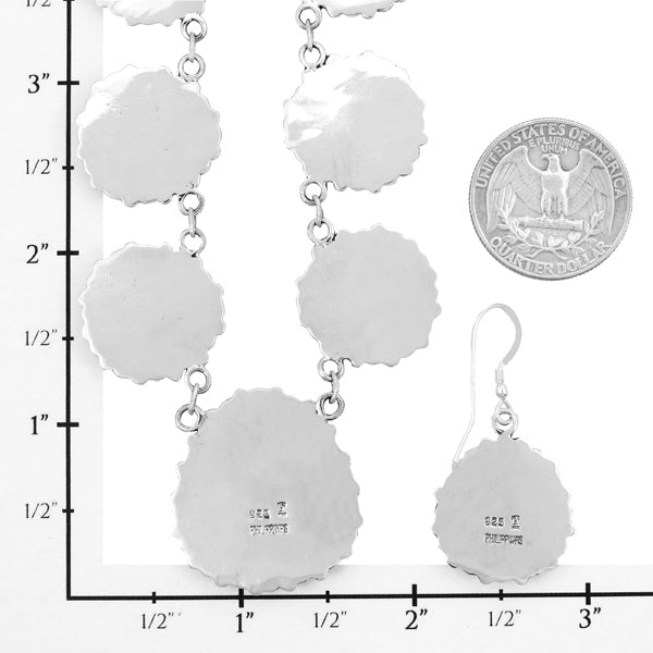 Multicolor Necklace & Earrings Set Sterling Silver NE6011-C71