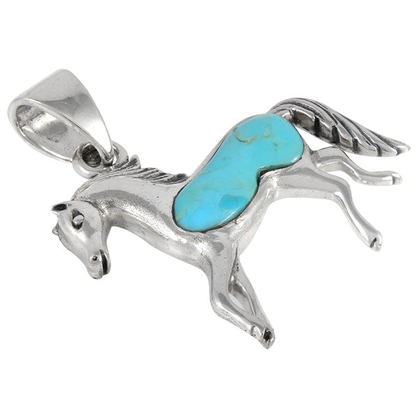 Sterling Silver Horse Pendant Turquoise P3002-C75