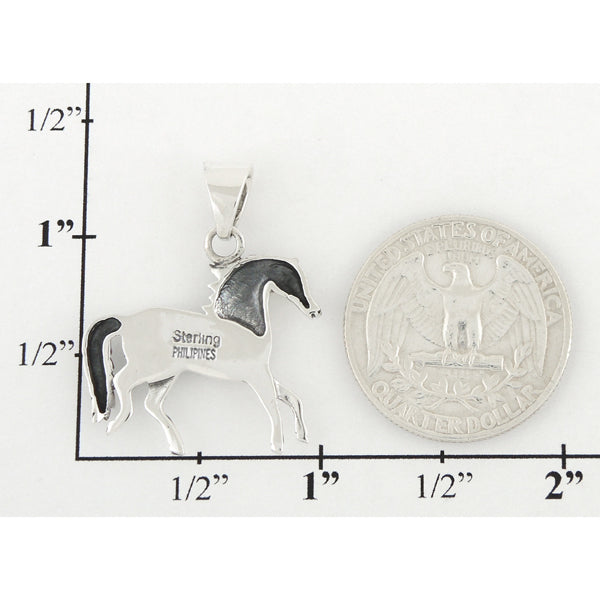 Sterling Silver Horse Pendant Turquoise P3002-C75