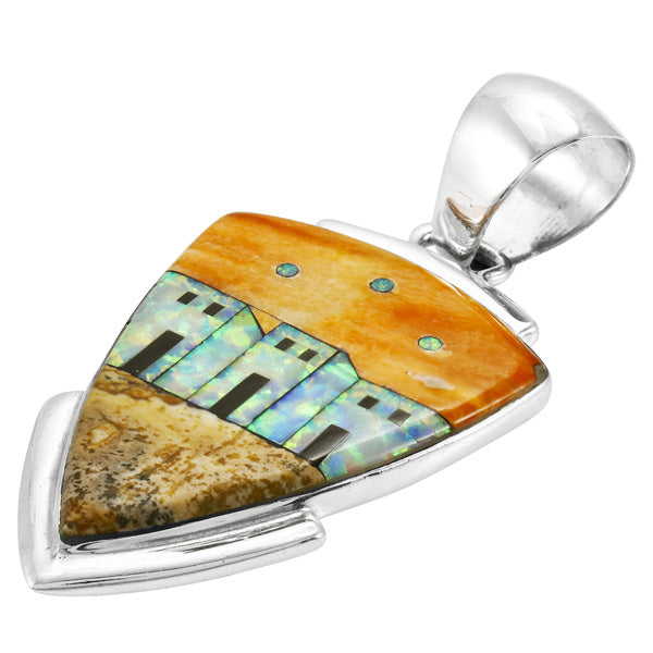 Multi-Gemstone Pendant Sterling Silver P3022-C09P