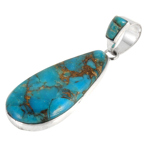 Sterling Silver Pendant Matrix Turquoise P3039-C84