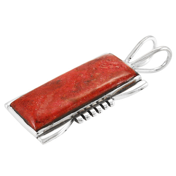 Coral Pendant Sterling Silver P3044-LG-C74
