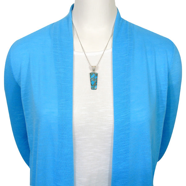 Sterling Silver Pendant Matrix Turquoise P3045-C84