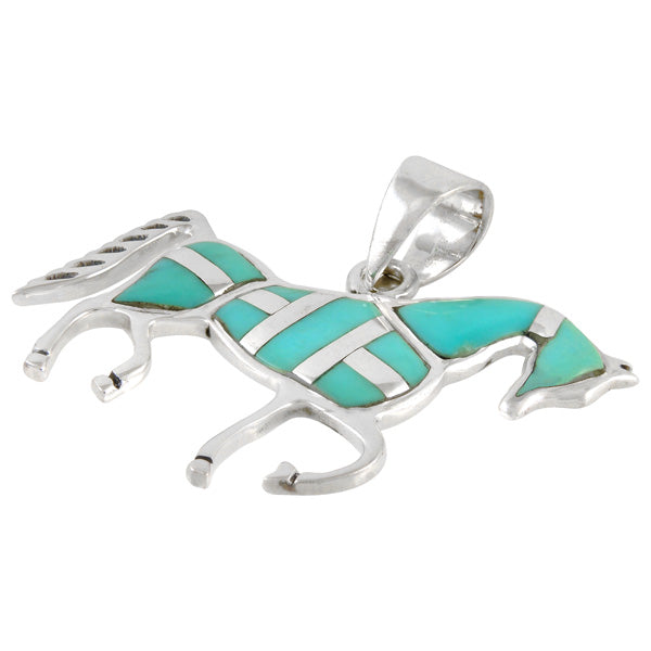 Sterling Silver Horse Pendant Turquoise P3048-C05