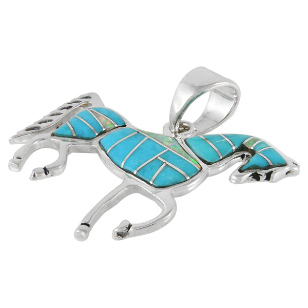 Sterling Silver Horse Pendant Turquoise P3048-C21