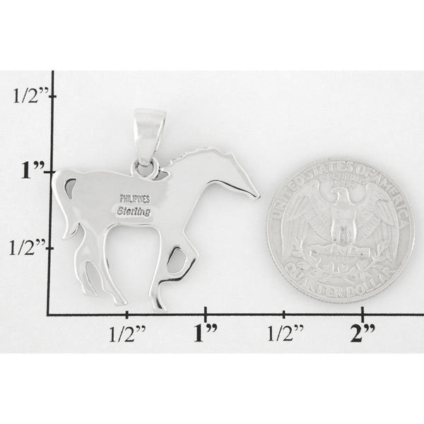 Horse Jewelry Pendant Sterling Silver Multicolor P3049-SM-C04