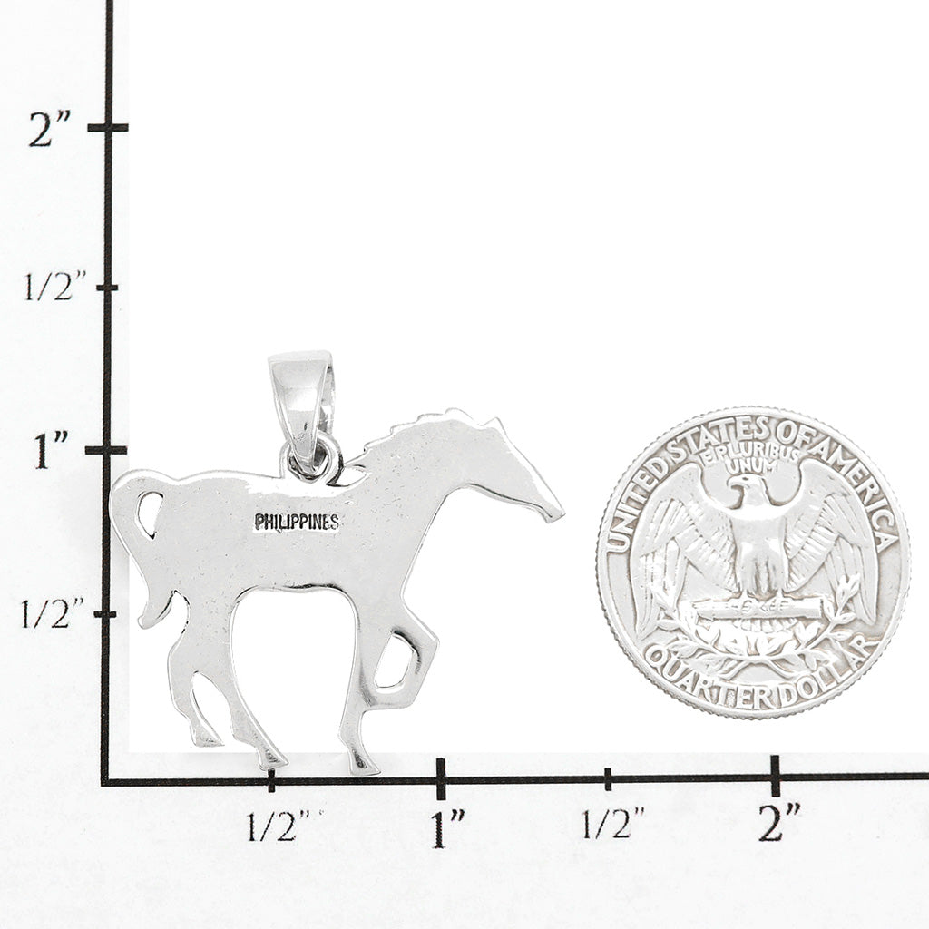 Multi Gemstone Horse Pendant SilverBronzé P3049-SM-SB-C00