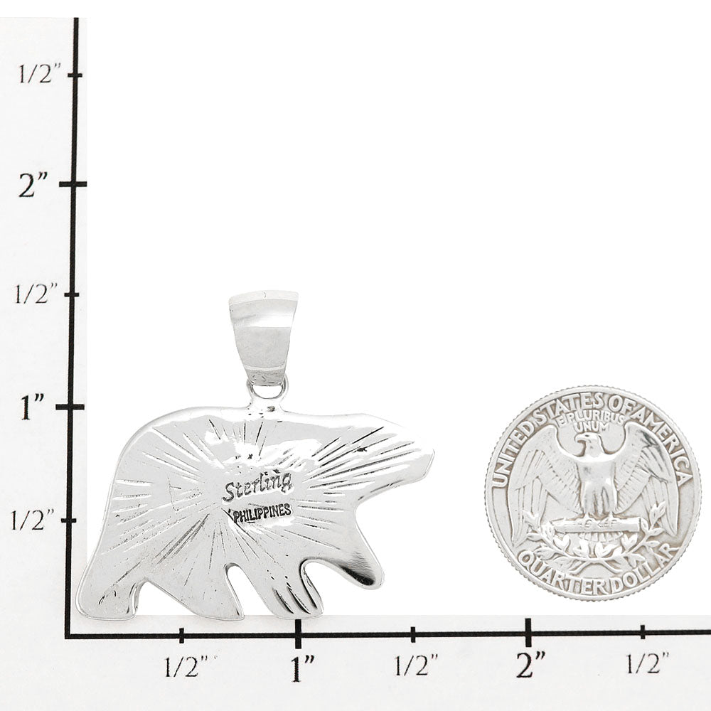 Bear Pueblo Multi Gemstone Pendant Sterling Silver P3052-C41