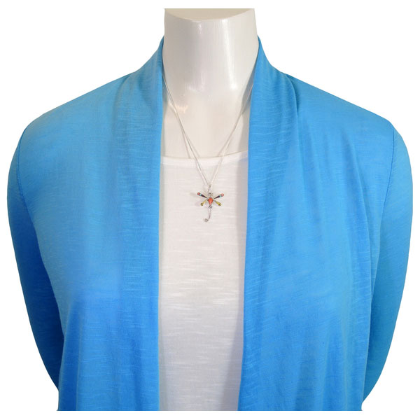 Sterling Silver Dragonfly Pendant Turquoise P3054-C21