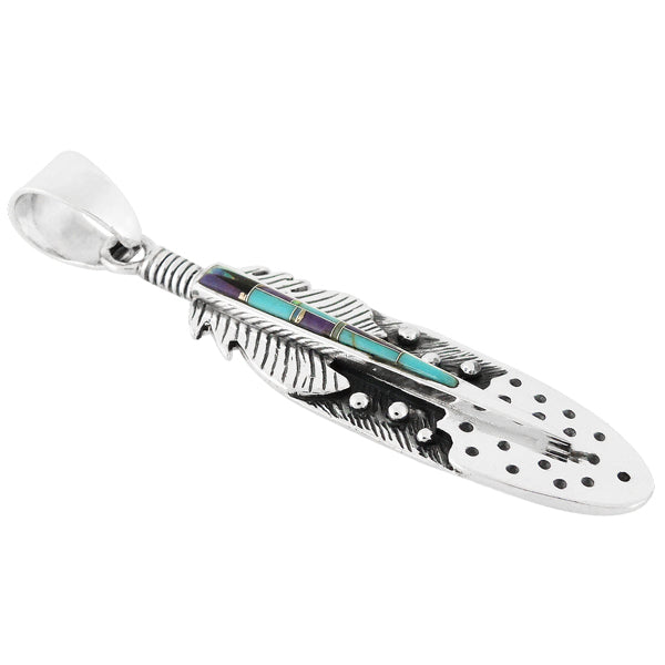 Feather Multicolor Pendant Sterling Silver P3058-C38