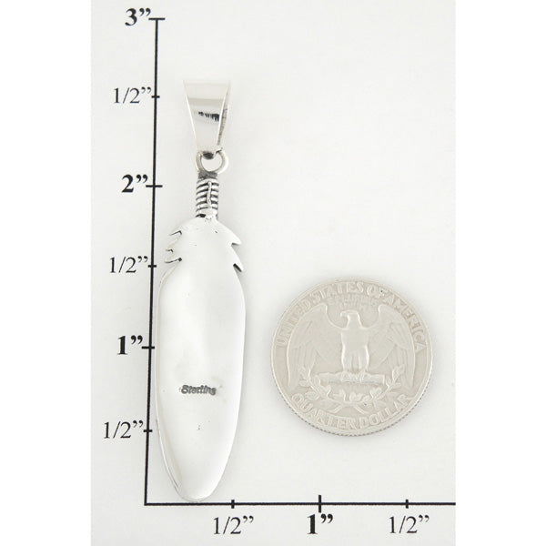 Feather Spiny Oyster Pendant Sterling Silver P3058-C08