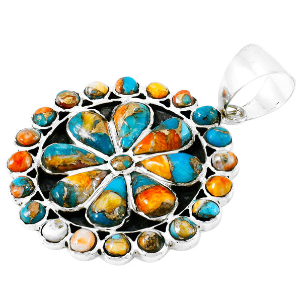 Spiny Turquoise Pendant Sterling Silver P3060-C89