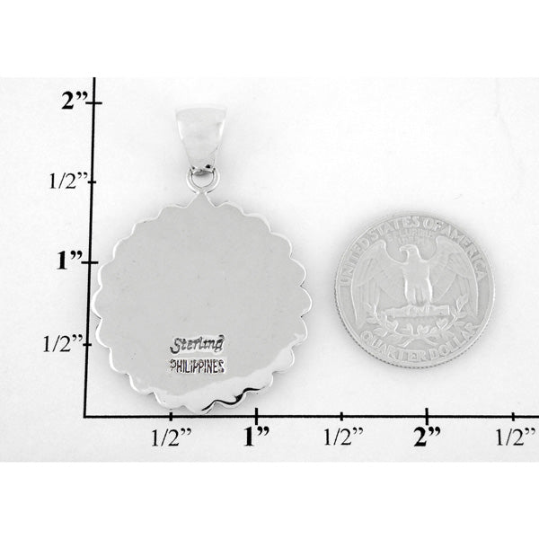 Spiny Turquoise Pendant Sterling Silver P3060-C89