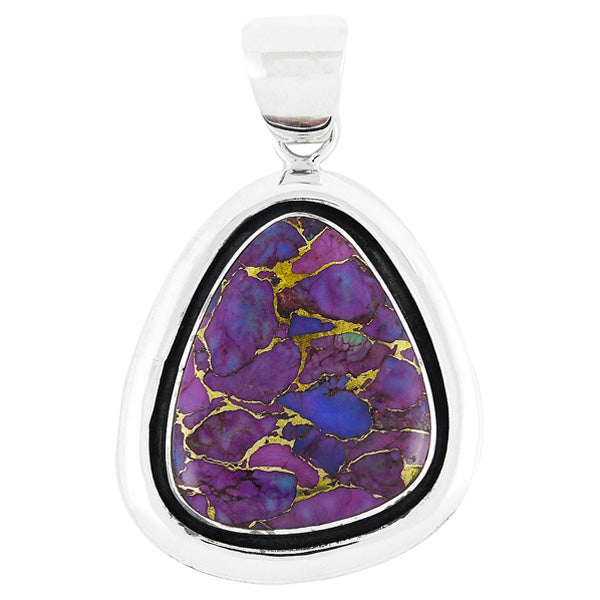 Sterling Silver Pendant Purple Turquoise P3063-C77
