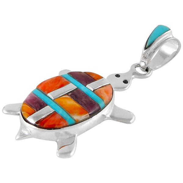 Turtle Multicolor Pendant Sterling Silver P3069-C51