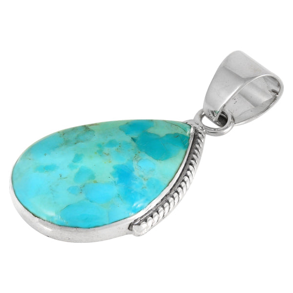 Turquoise Pendant Sterling Silver P3075-BAIL-C75