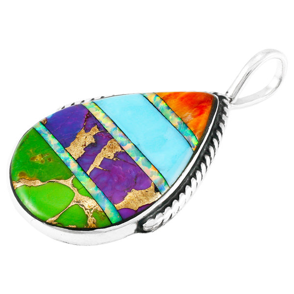 Sterling Silver Pendant Multicolor P3075-C01