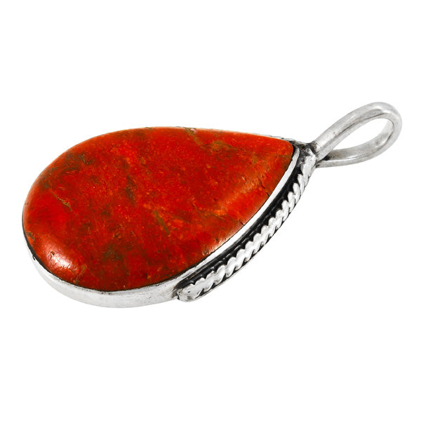 Coral Pendant Sterling Silver P3075-C74