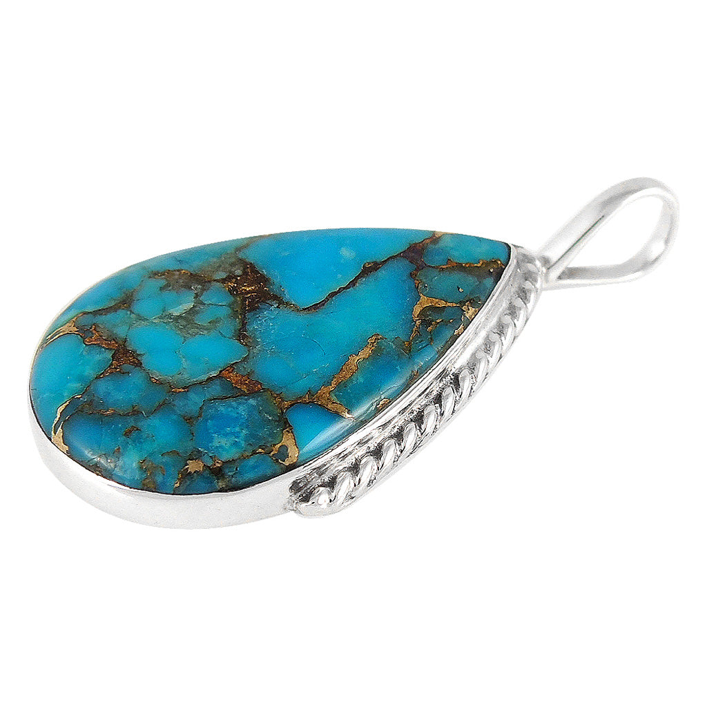Matrix Turquoise Pendant SilveryCopper™ P3075-SB-C84