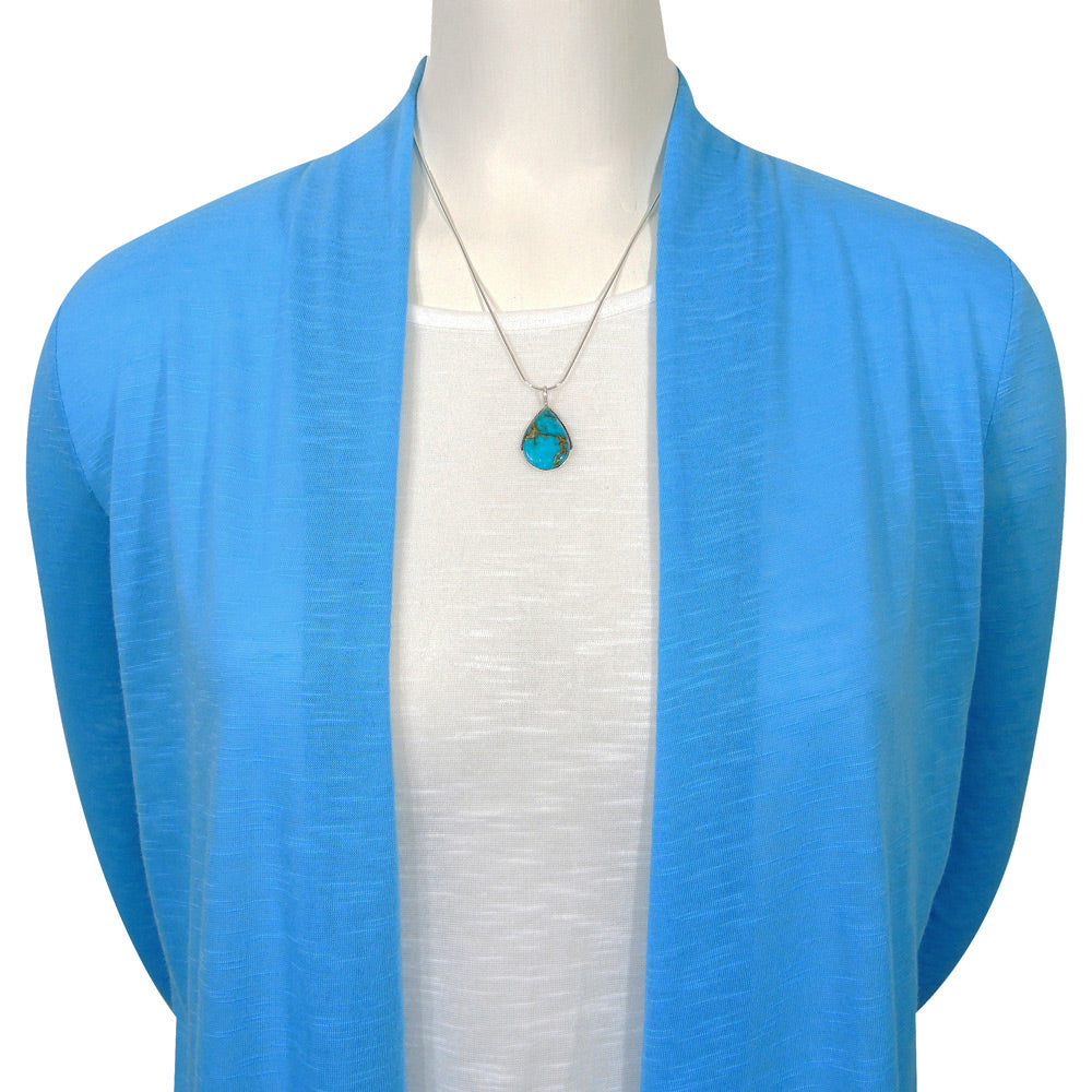 Sterling Silver Pendant Matrix Turquoise P3075-C84