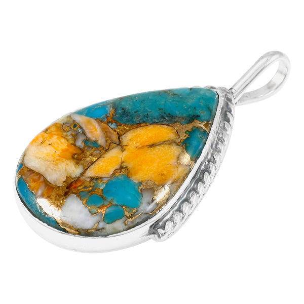 Spiny Turquoise Pendant Sterling Silver P3075-C89