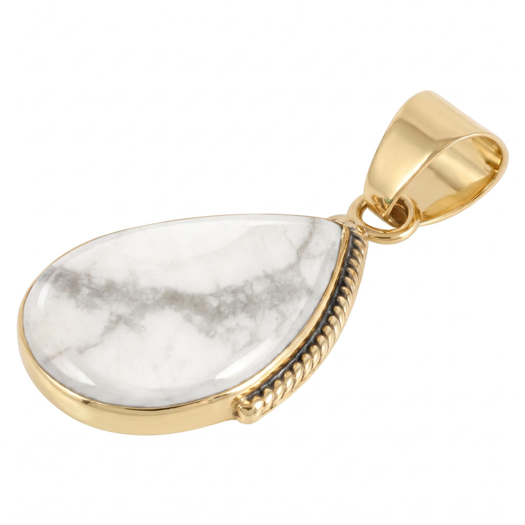 Howlite Pendant GoldCopper P3075-BAIL-GB-C103