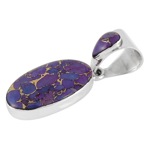 Sterling Silver Pendant Purple Turquoise P3076-C77
