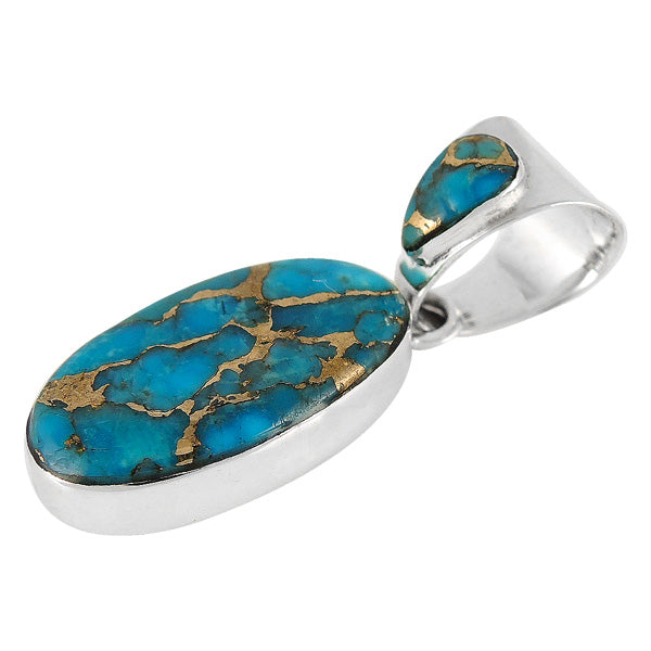 Sterling Silver Pendant Matrix Turquoise P3076-C84
