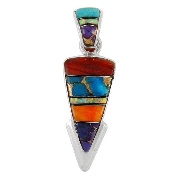 Sterling Silver Arrowhead Pendant Multicolor P3078-C01