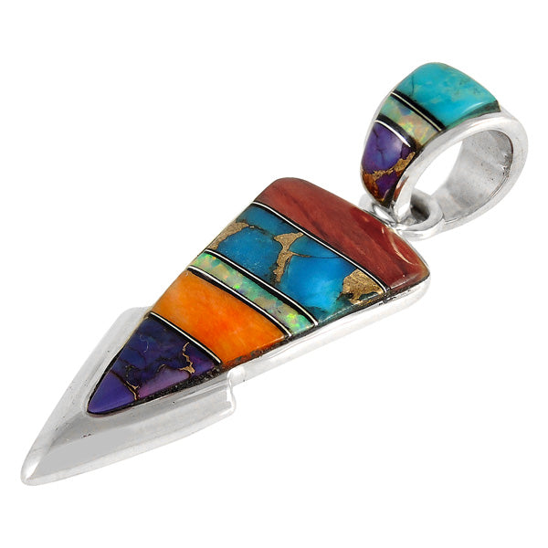 Sterling Silver Arrowhead Pendant Multicolor P3078-C01