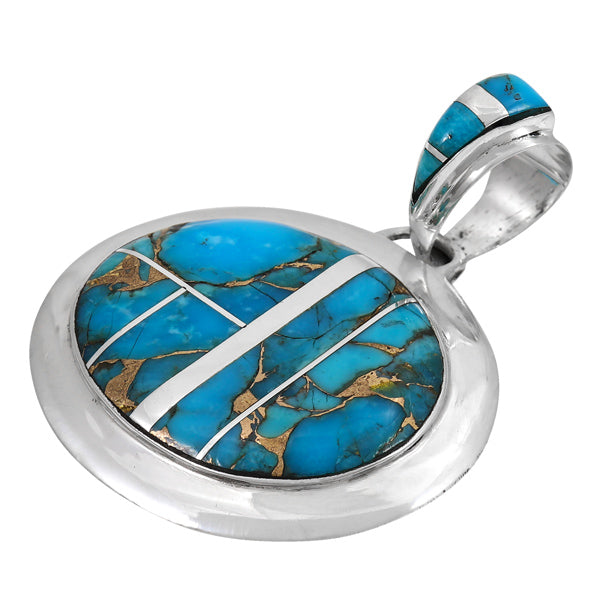 Sterling Silver Pendant Matrix Turquoise P3082-LG-C84