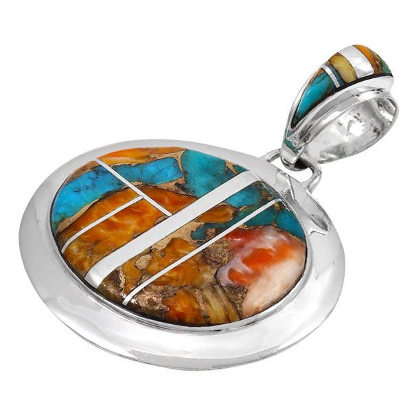 Sterling Silver Pendant Spiny Turquoise P3082-LG-C89