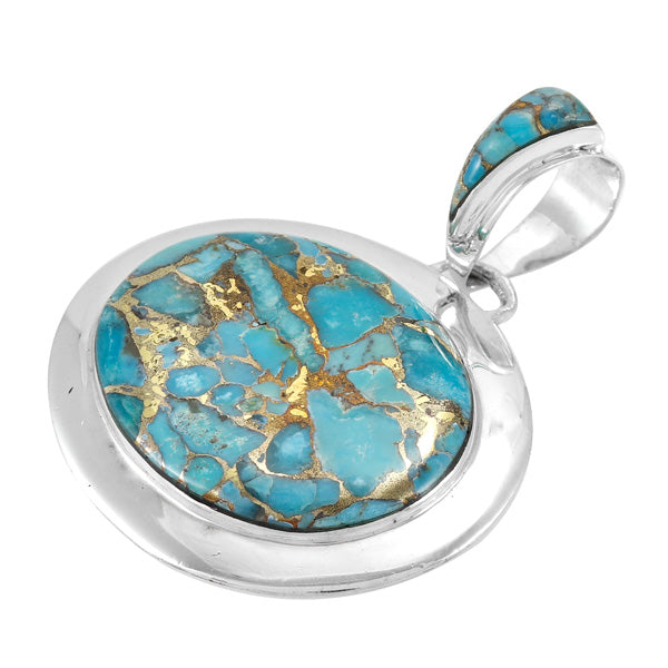 Sky Matrix Turquoise Pendant Sterling Silver P3082-LG-C94