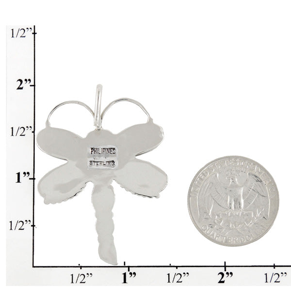 Dragonfly Pendant Rainbow Spiny Turquoise Sterling Silver P3083-C91