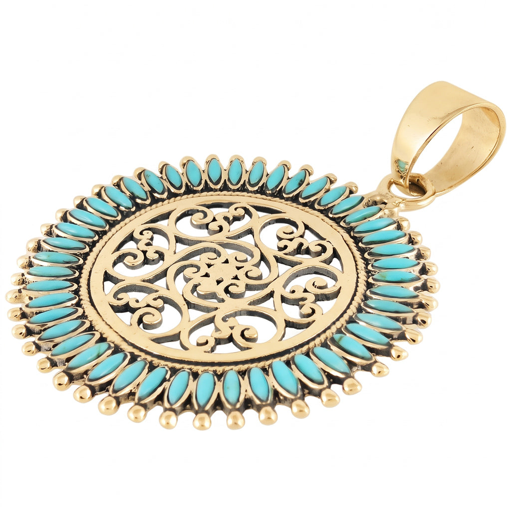 Turquoise Pendant GoldCopper P3085-GB-C75