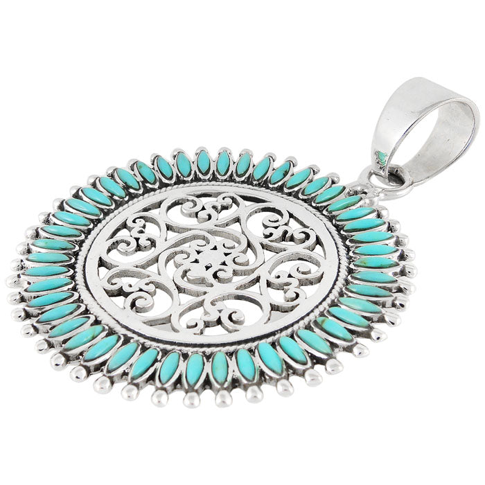 Turquoise Pendant Sterling Silver P3085-C75