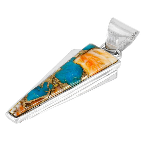 Spiny Turquoise Pendant Sterling Silver P3090-C89