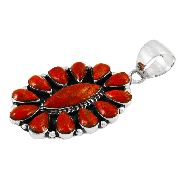 Coral Pendant Sterling Silver P3099-C74