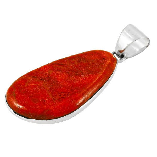 Coral Pendant Sterling Silver P3102-LG-C74