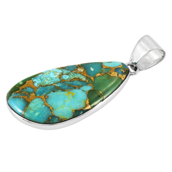 Matrix Turquoise Pendant Sterling Silver P3102-LG-C84