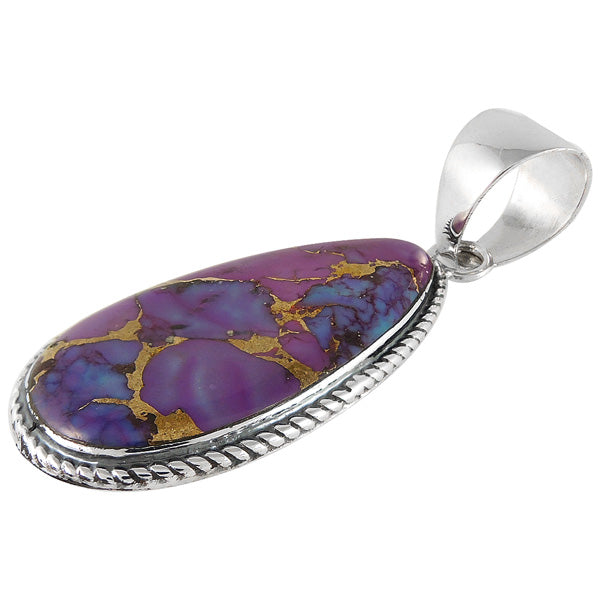 Purple Turquoise Pendant Sterling Silver P3103-C77