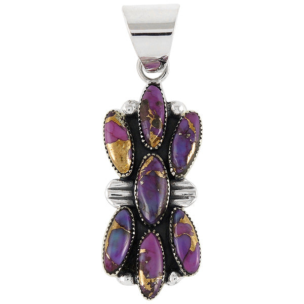Purple Turquoise Pendant Sterling Silver P3105-C77