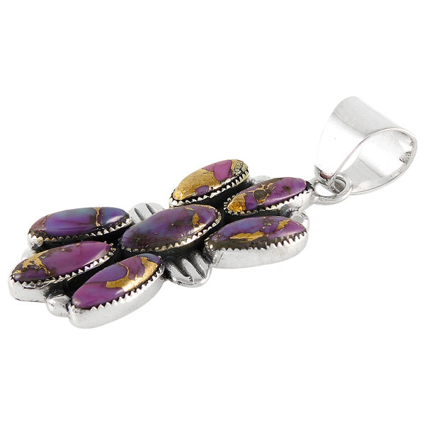 Purple Turquoise Pendant Sterling Silver P3105-C77