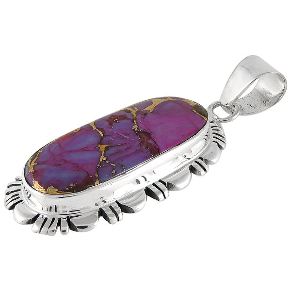 Purple Turquoise Pendant Sterling Silver P3106-C77