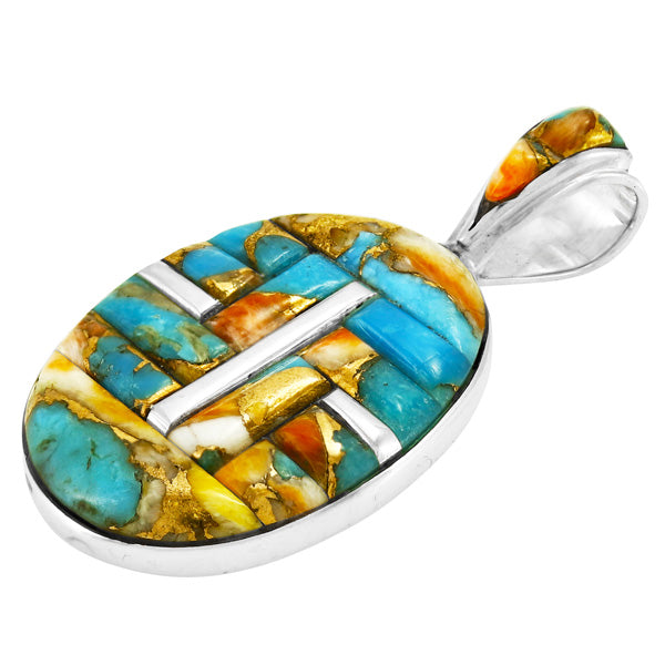 Spiny Turquoise Pendant Sterling Silver P3108-C89